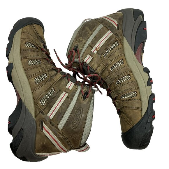 Keen Voyageur Mid Leather Mesh Waterproof Hiking Boots Mens 11 Brown main image 8